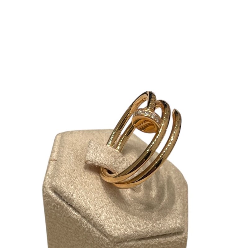 CARTIER 卡地亞 JUSTE UN CLOU 三環戒指 鑽石 K18PG 55碼-3