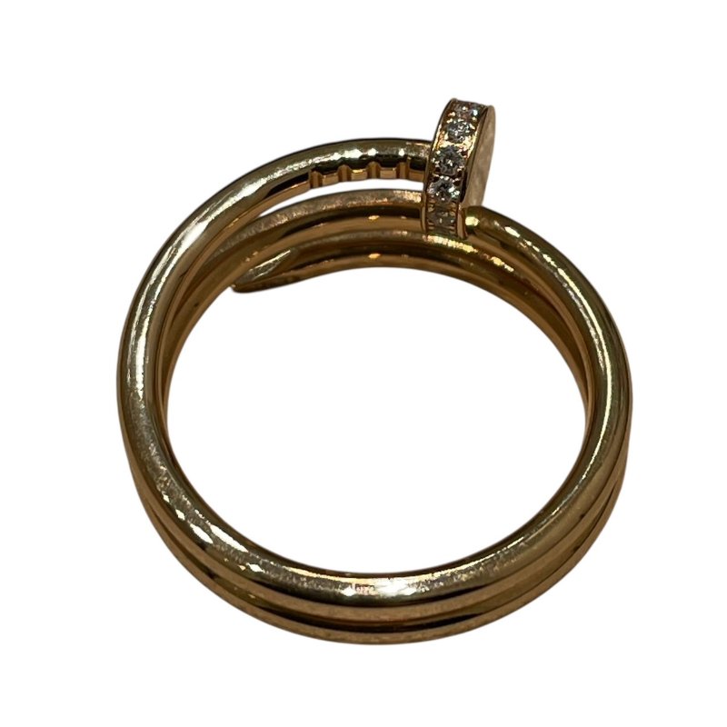 CARTIER 卡地亞 JUSTE UN CLOU 三環戒指 鑽石 K18PG 55碼-5