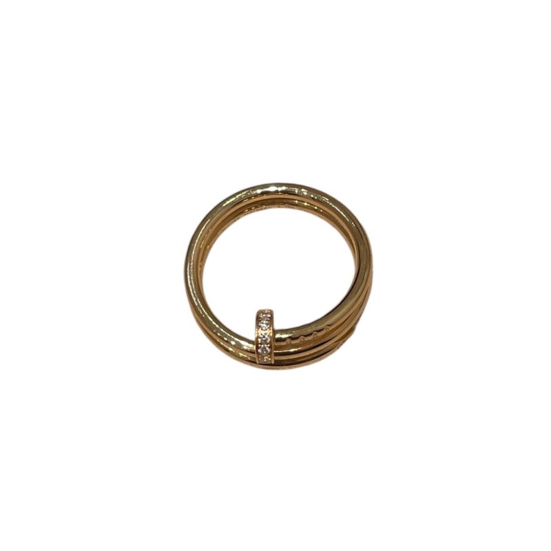 CARTIER 卡地亞 JUSTE UN CLOU 三環戒指 鑽石 K18PG 55碼-6