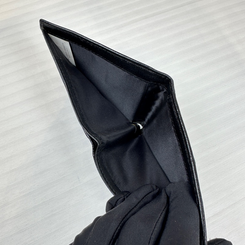 Bottega Veneta BV 黑色編織牛皮錢包 短款雙折皮夾10.5x1x9.5cm-9