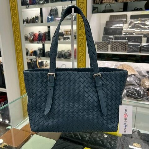 東區正精品㊣Bottega Veneta BV 藍綠色全皮編織手提包肩背包 RZ4274