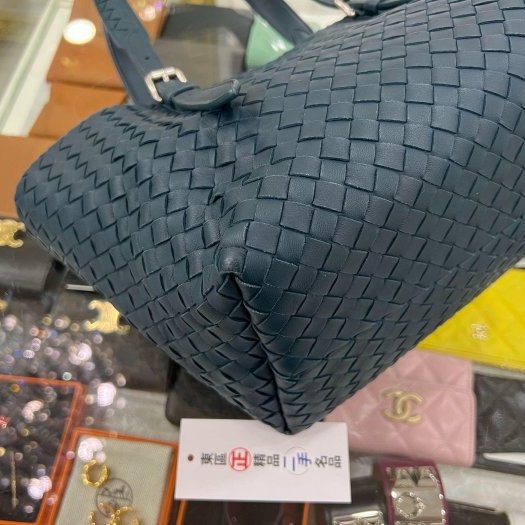 東區正精品㊣Bottega Veneta BV 藍綠色全皮編織手提包肩背包 RZ4274-4