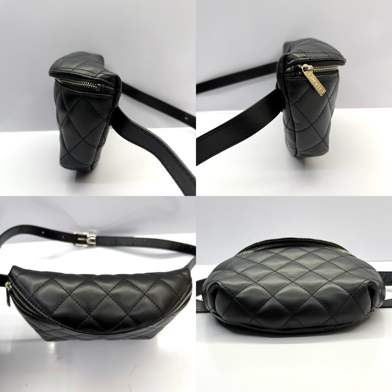 CHANEL 香奈兒 黑色菱格紋牛皮腰包 UNIFORM BUMBAG NO.31 （無卡）-3