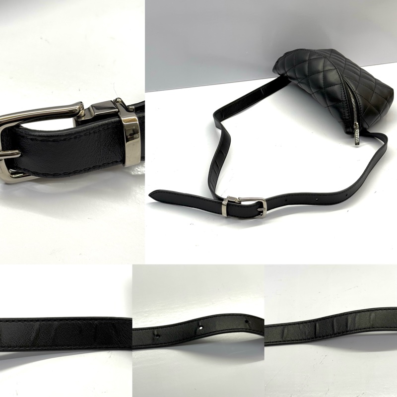 CHANEL 香奈兒 黑色菱格紋牛皮腰包 UNIFORM BUMBAG NO.31 （無卡）-5