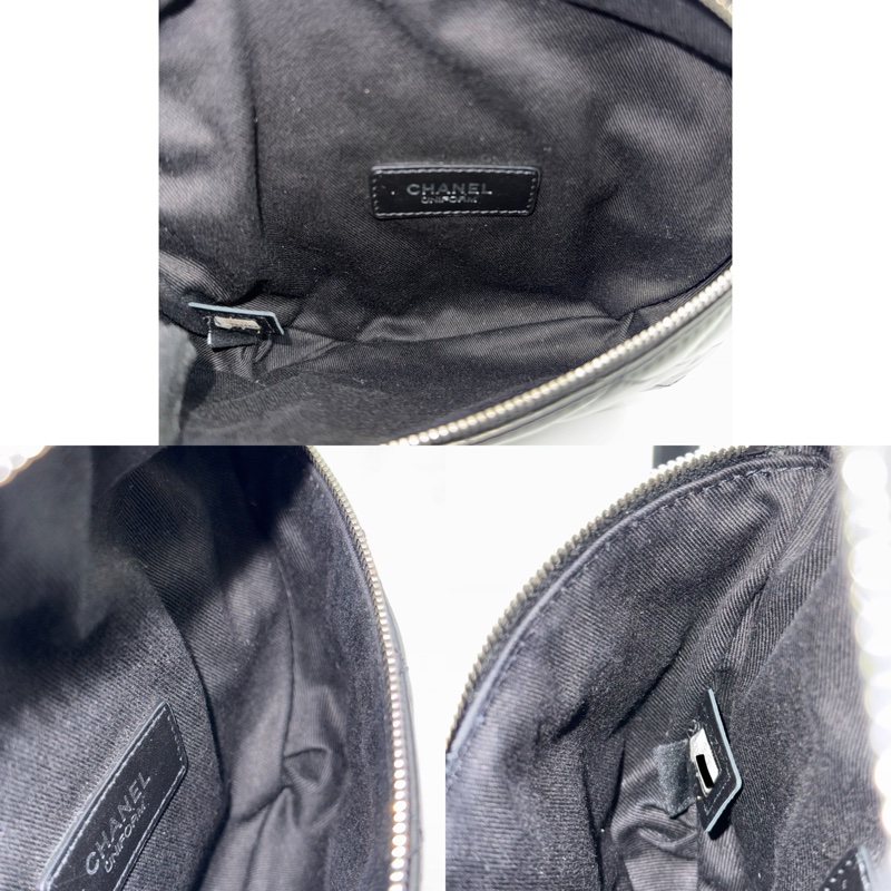 CHANEL 香奈兒 黑色菱格紋牛皮腰包 UNIFORM BUMBAG NO.31 （無卡）-6