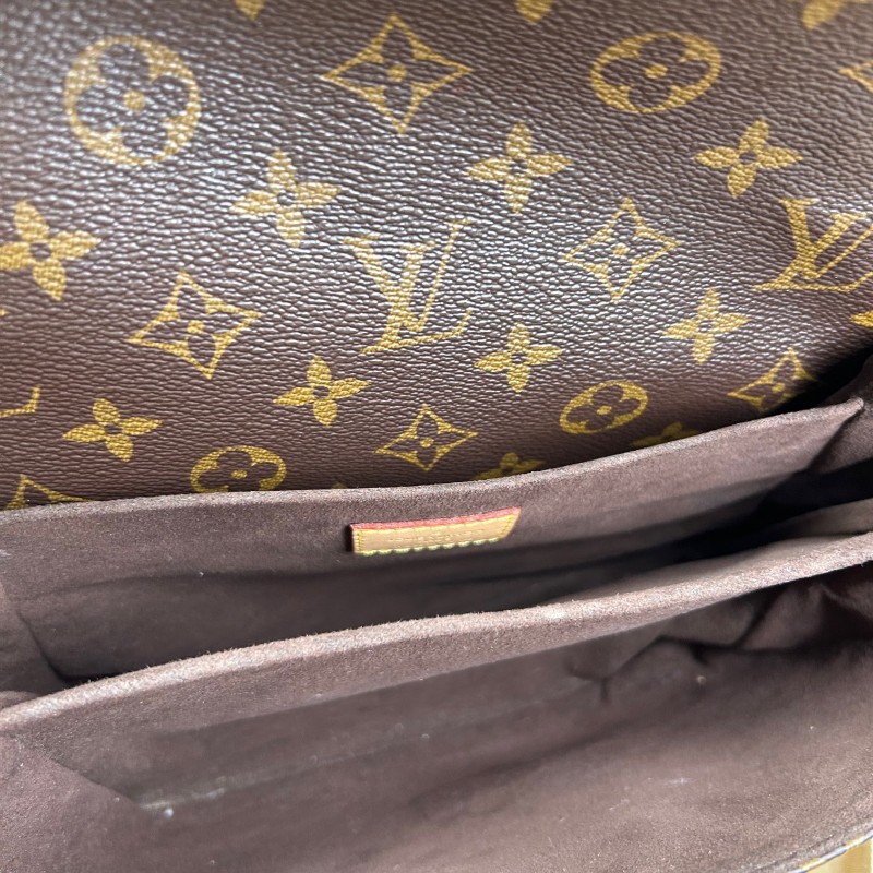 LV路易威登老花郵差包 經典Monogram配色 金色五金，肩帶可調節 單肩斜挎手提都ok 日常百搭容量實用-13