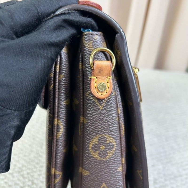 LV路易威登老花郵差包 經典Monogram配色 金色五金，肩帶可調節 單肩斜挎手提都ok 日常百搭容量實用-20