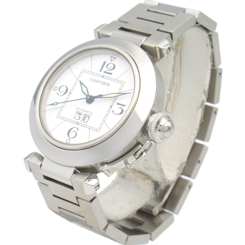 白色錶盤 不鏽鋼 Pasha C Big Date 腕錶【Cartier 卡地亞】 W31055M7-1