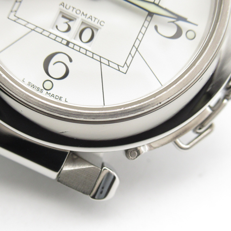 白色錶盤 不鏽鋼 Pasha C Big Date 腕錶【Cartier 卡地亞】 W31055M7-11