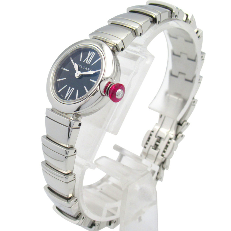 黒色錶盤 不鏽鋼 Lvcea 腕錶【BVLGARI 寶格麗】 LU23S-1