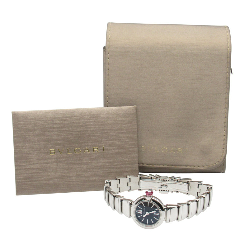 黒色錶盤 不鏽鋼 Lvcea 腕錶【BVLGARI 寶格麗】 LU23S-10