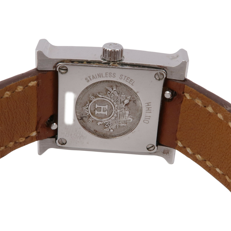 白色錶盤 棕色皮帶 Heure H 腕錶【HERMES 愛馬仕】 HH1.110-5