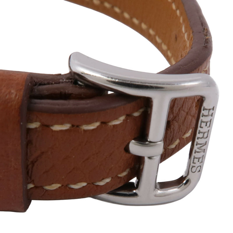 白色錶盤 棕色皮帶 Heure H 腕錶【HERMES 愛馬仕】 HH1.110-10