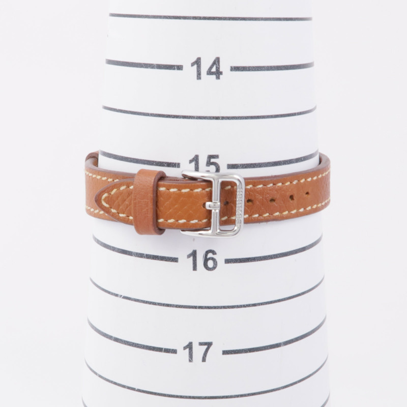 白色錶盤 棕色皮帶 Heure H 腕錶【HERMES 愛馬仕】 HH1.110-12