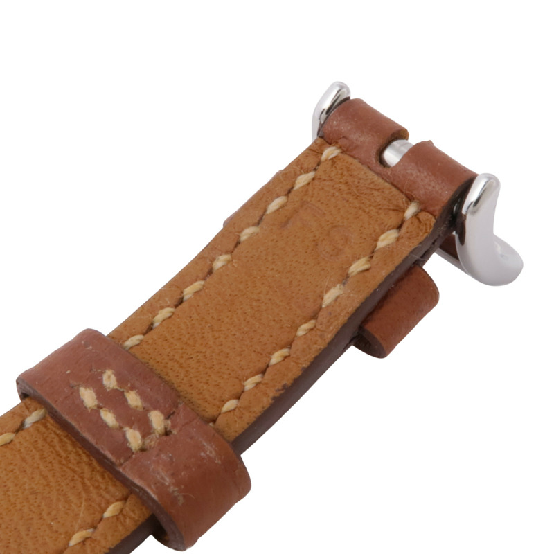 白色錶盤 棕色皮帶 Heure H 腕錶【HERMES 愛馬仕】 HH1.110-14