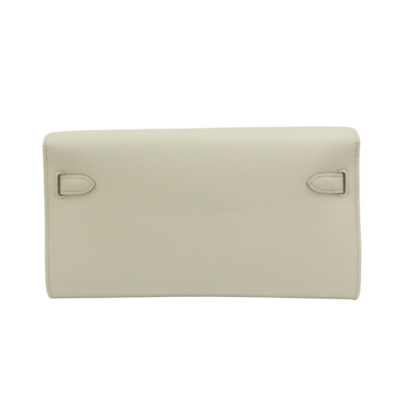 奶油白 Evercolor牛皮 Kelly To Go Wallet 肩背包 W刻 金扣【HERMES 愛馬仕】-1