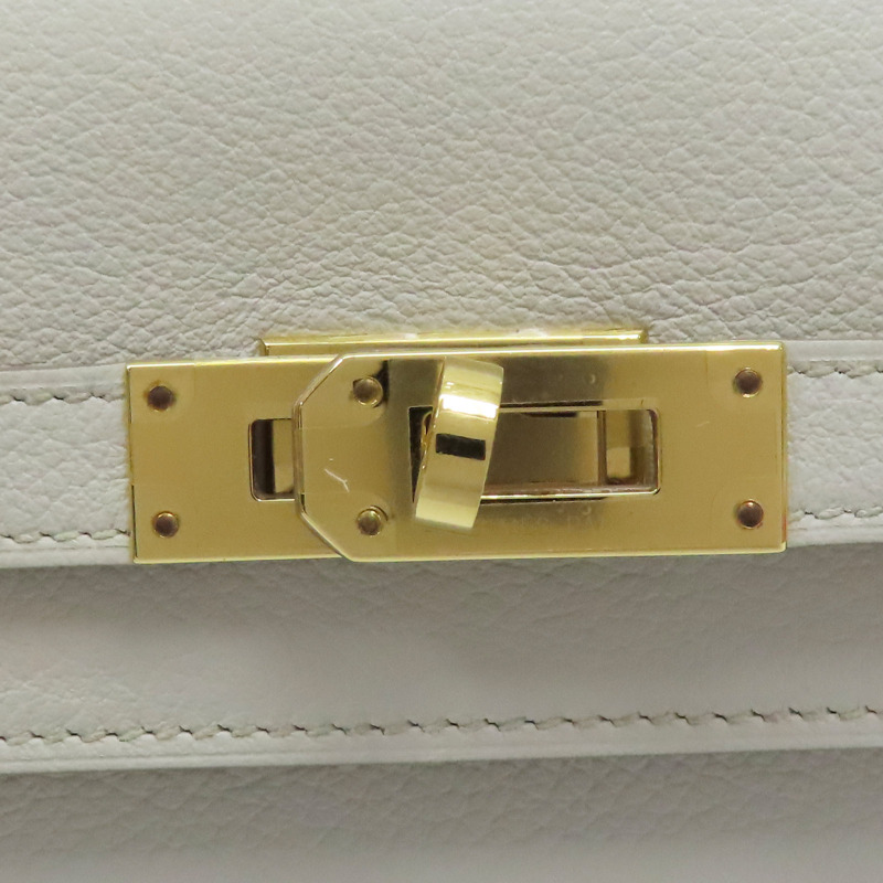 奶油白 Evercolor牛皮 Kelly To Go Wallet 肩背包 W刻 金扣【HERMES 愛馬仕】-5