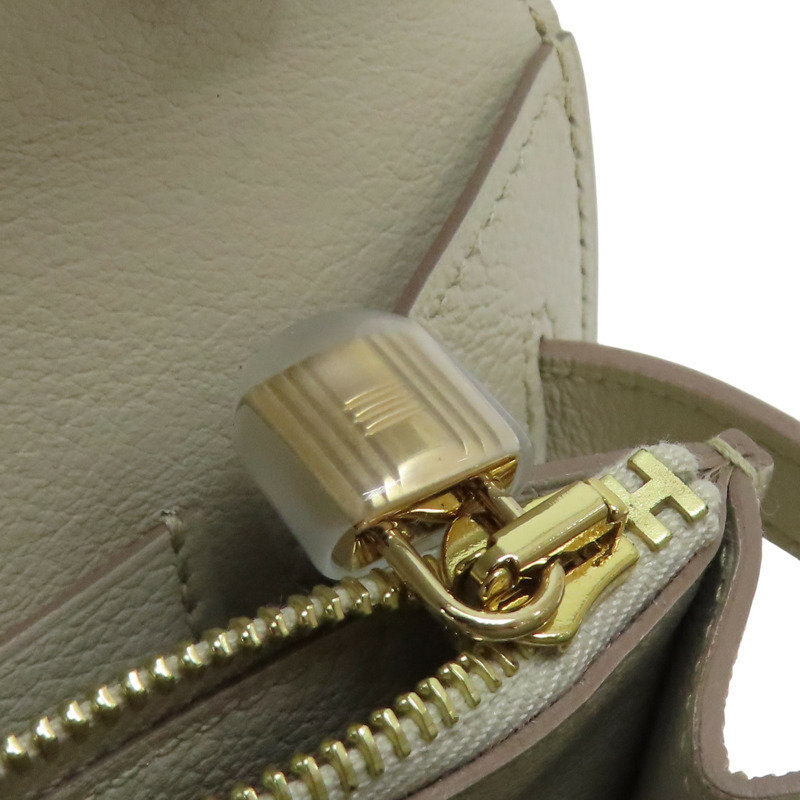奶油白 Evercolor牛皮 Kelly To Go Wallet 肩背包 W刻 金扣【HERMES 愛馬仕】-14