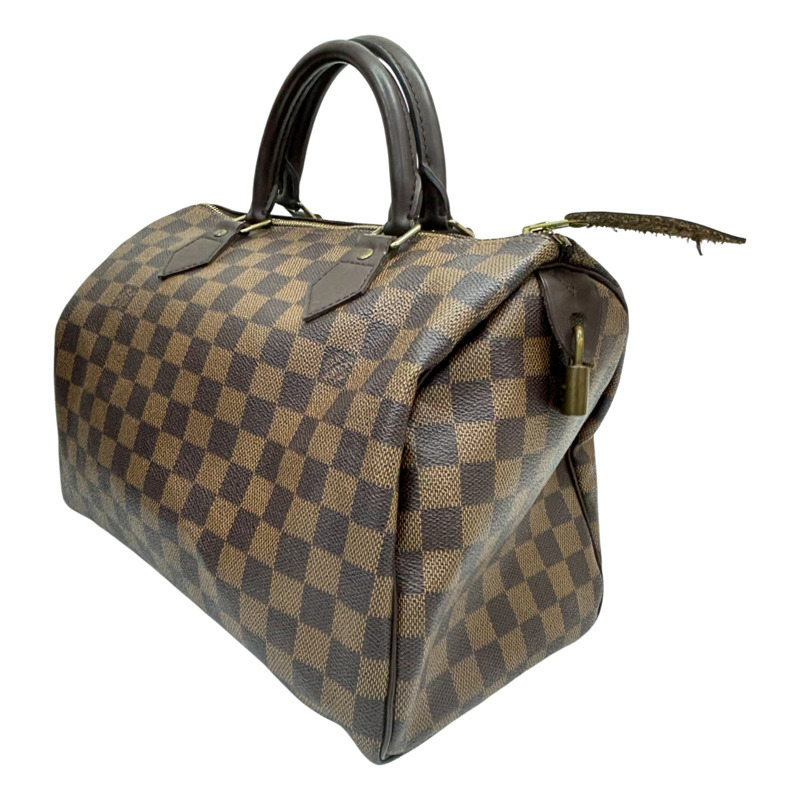 棕色 棋盤格 帆布 Speedy 30 波士頓包 手提包【LOUIS VUITTON LV 路易威登】 N41364-1