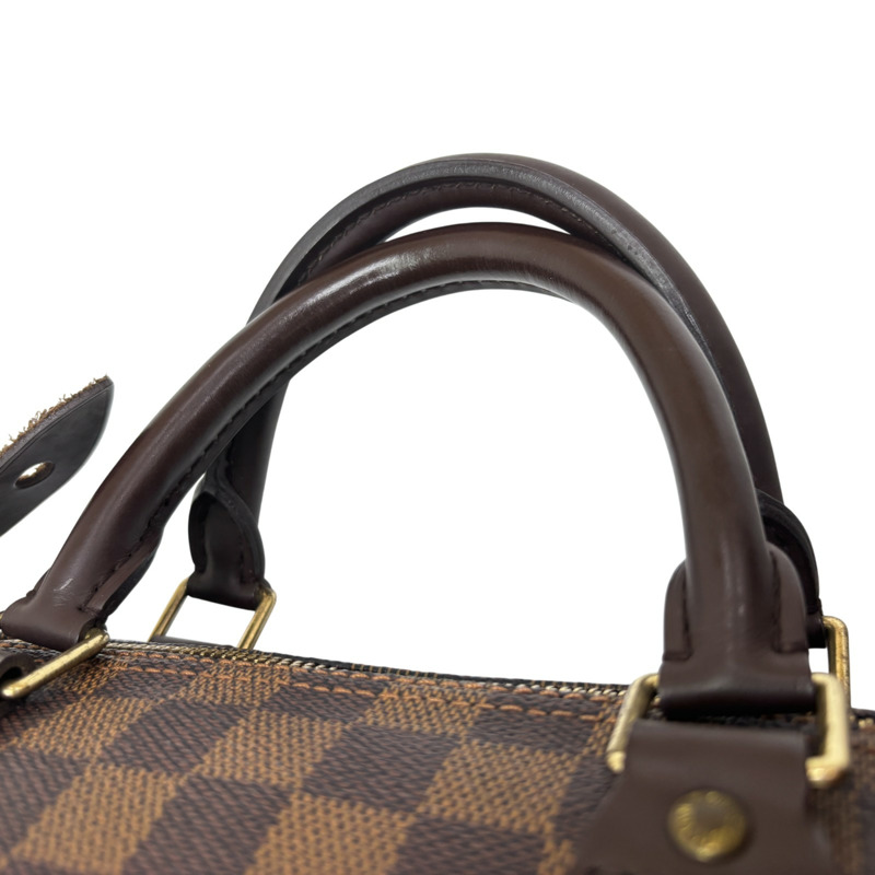 棕色 棋盤格 帆布 Speedy 30 波士頓包 手提包【LOUIS VUITTON LV 路易威登】 N41364-4