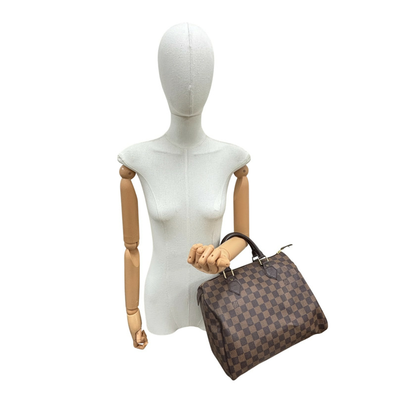 棕色 棋盤格 帆布 Speedy 30 波士頓包 手提包【LOUIS VUITTON LV 路易威登】 N41364-9