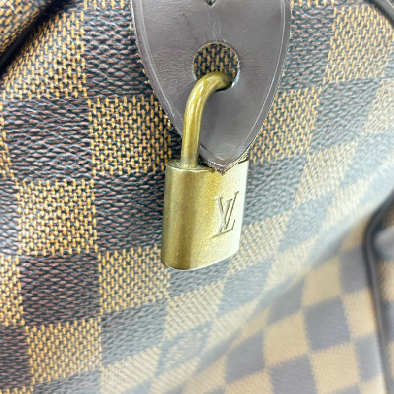 棕色 棋盤格 帆布 Speedy 30 波士頓包 手提包【LOUIS VUITTON LV 路易威登】 N41364-14