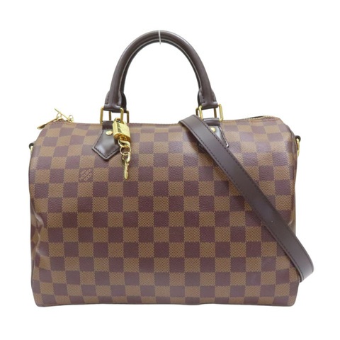 棕色 棋盤格帆布 Speedy Bandouliere 30 兩用包【LOUIS VUITTON LV 路易威登】 N41367