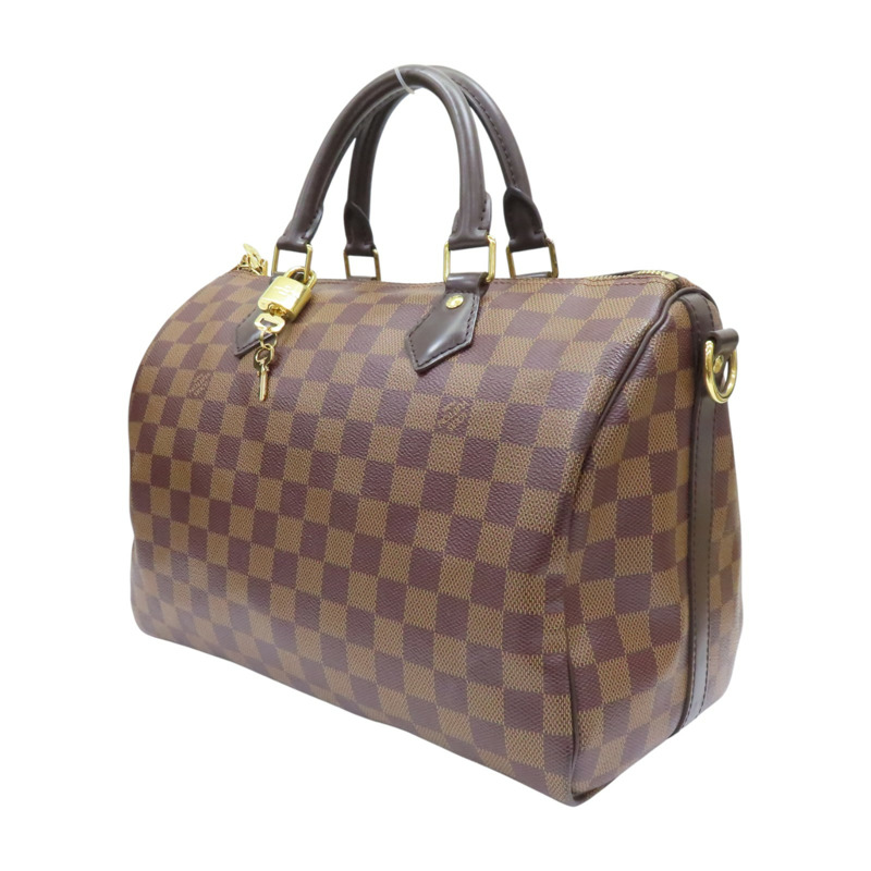 棕色 棋盤格帆布 Speedy Bandouliere 30 兩用包【LOUIS VUITTON LV 路易威登】 N41367-2