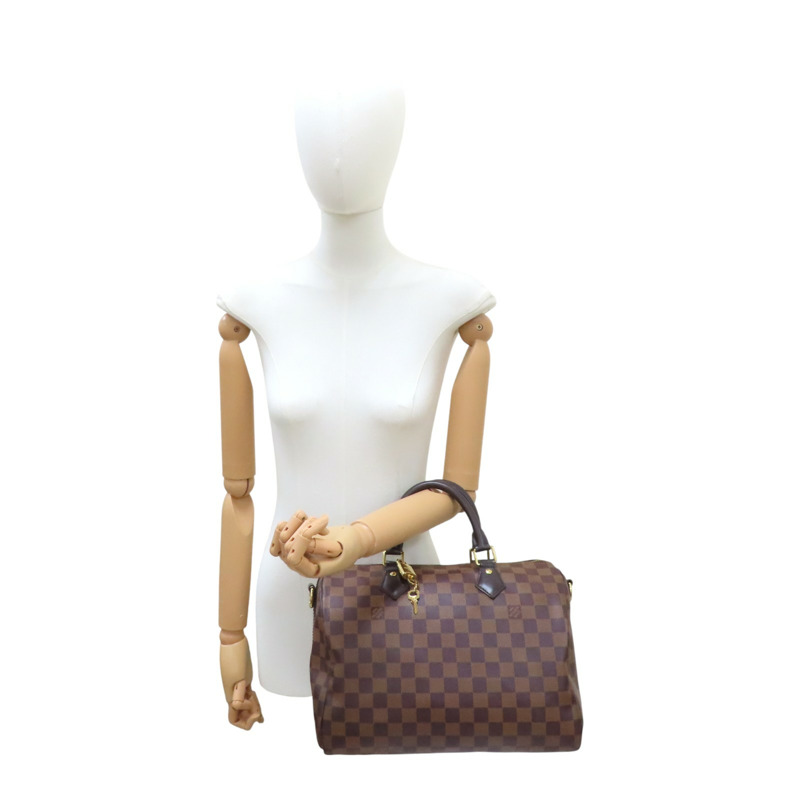 棕色 棋盤格帆布 Speedy Bandouliere 30 兩用包【LOUIS VUITTON LV 路易威登】 N41367-9