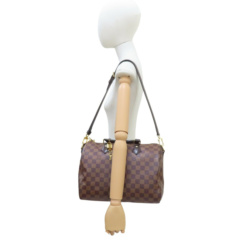 棕色 棋盤格帆布 Speedy Bandouliere 30 兩用包【LOUIS VUITTON LV 路易威登】 N41367-10