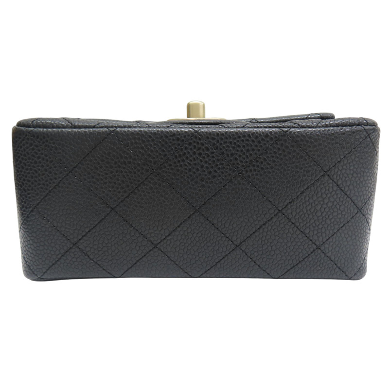 黑色 菱格紋 荔枝牛皮 Mini Coco 鏈帶 肩背包 金釦【CHANEL 香奈兒】 A35200-3