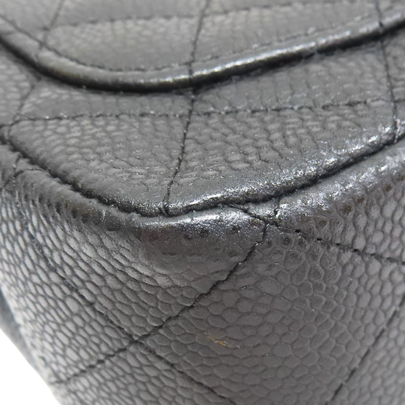 黑色 菱格紋 荔枝牛皮 Mini Coco 鏈帶 肩背包 金釦【CHANEL 香奈兒】 A35200-11