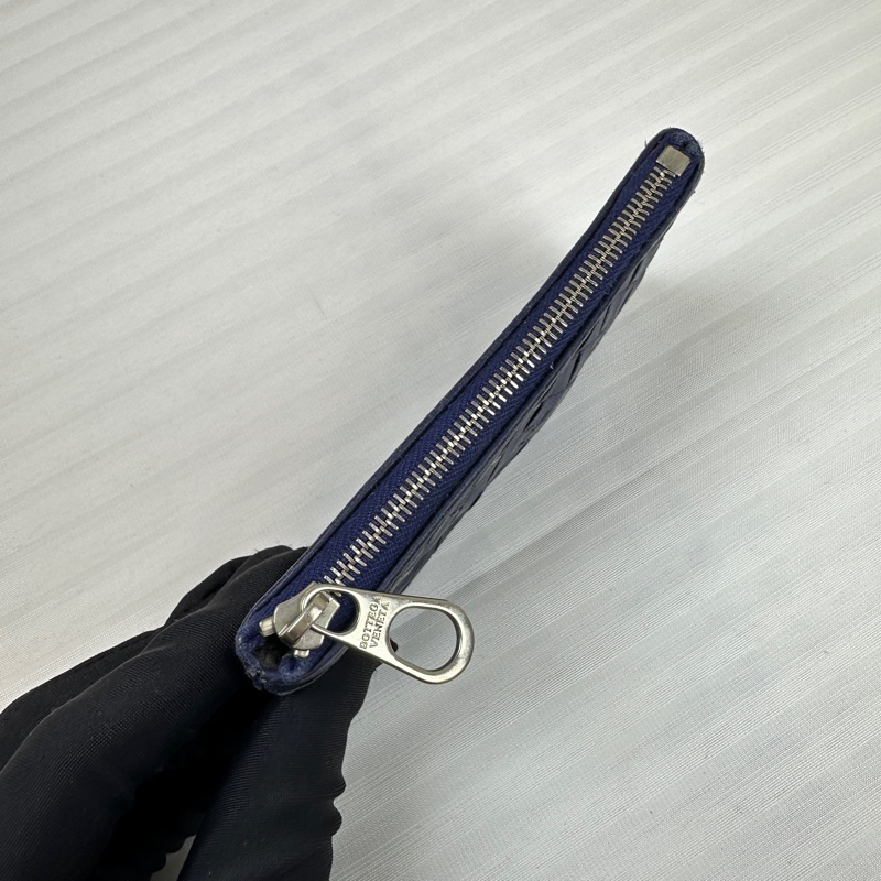 Bottega Veneta BV藍色牛皮編織鑰匙包 零錢包12.5x1x7cm-5