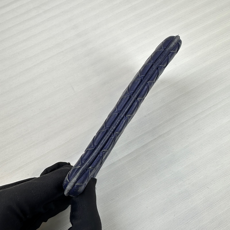 Bottega Veneta BV藍色牛皮編織鑰匙包 零錢包12.5x1x7cm-6