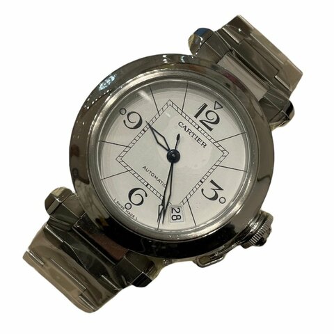CARTIER 卡地亞 PASHA DE CARTIER 35mm 自動機械表 不鏽鋼 白色錶盤