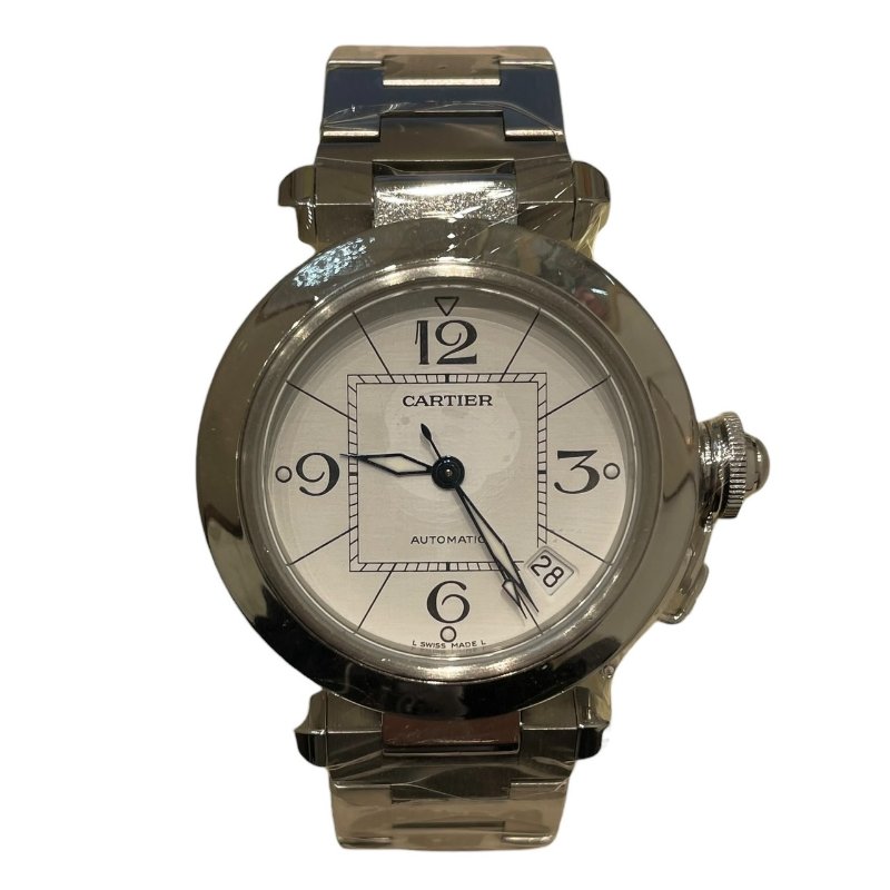CARTIER 卡地亞 PASHA DE CARTIER 35mm 自動機械表 不鏽鋼 白色錶盤-1
