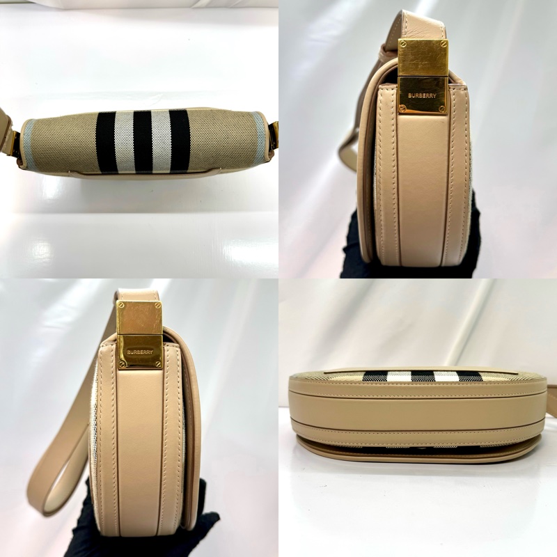 Burberry 經典格紋帆布單肩包 米棕色 （8052288）-2