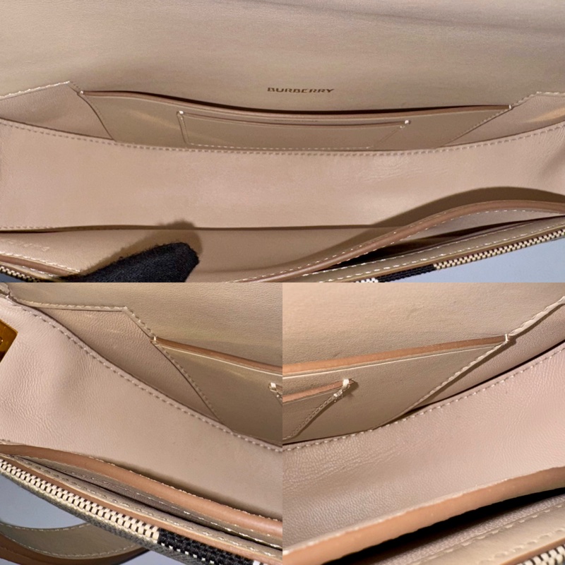 Burberry 經典格紋帆布單肩包 米棕色 （8052288）-6