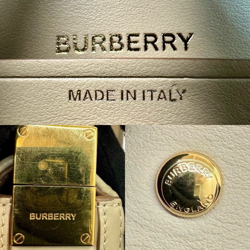 Burberry 經典格紋帆布單肩包 米棕色 （8052288）-8