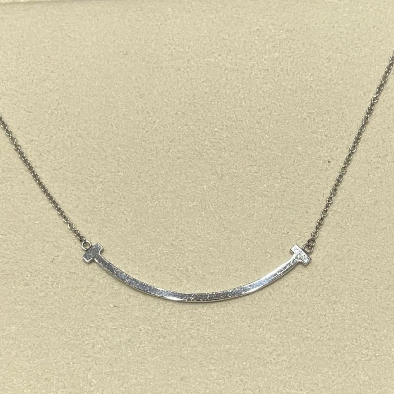 TIFFANY&CO. 蒂芙尼 T:SMILE 微笑項鍊 小號 K18WG-2