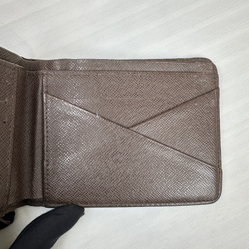 路易威登/Louis Vuitton 棕色塗層帆布棋盤格錢包 雙折短夾11.5x1x9cm-3