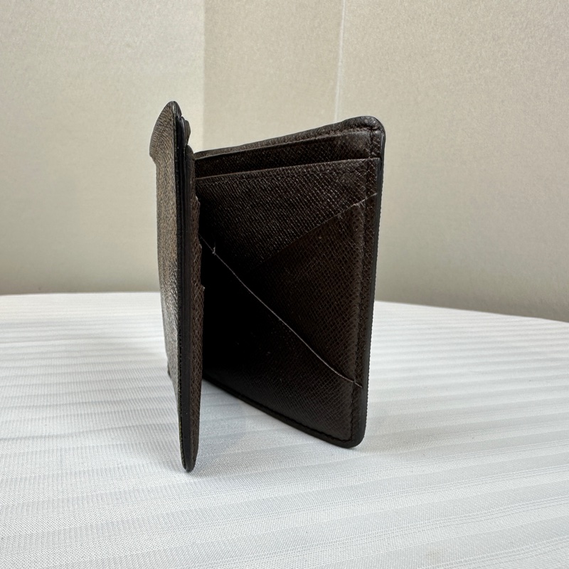 路易威登/Louis Vuitton 棕色塗層帆布棋盤格錢包 雙折短夾11.5x1x9cm-5