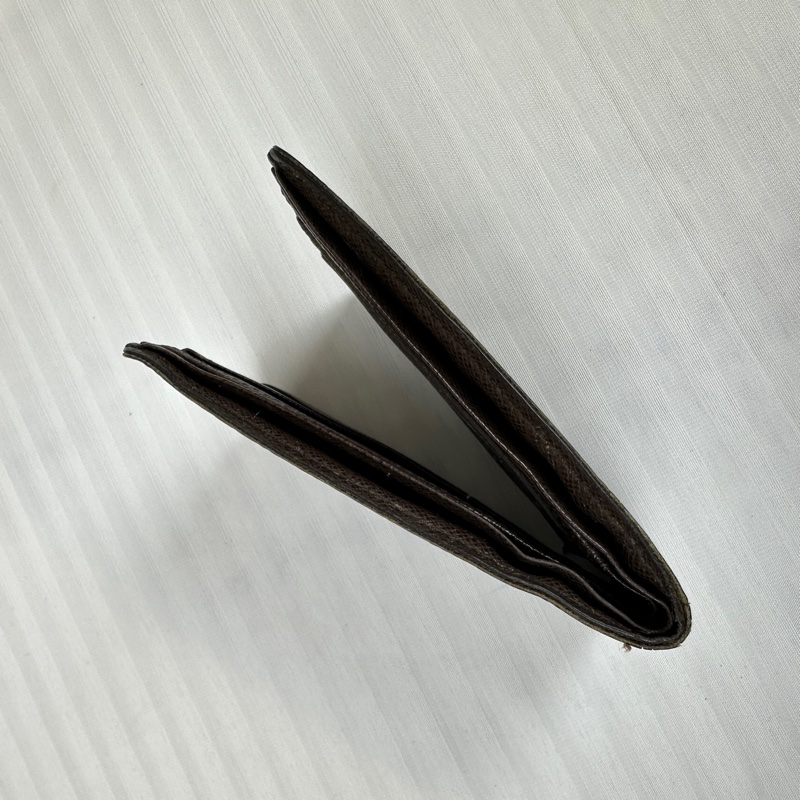 路易威登/Louis Vuitton 棕色塗層帆布棋盤格錢包 雙折短夾11.5x1x9cm-6