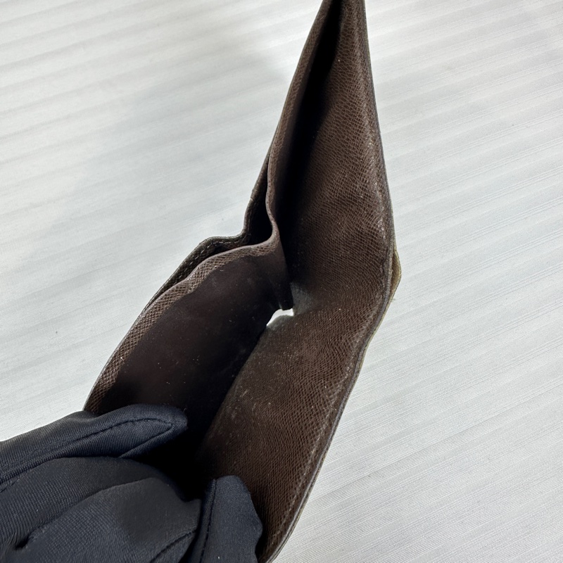 路易威登/Louis Vuitton 棕色塗層帆布棋盤格錢包 雙折短夾11.5x1x9cm-9