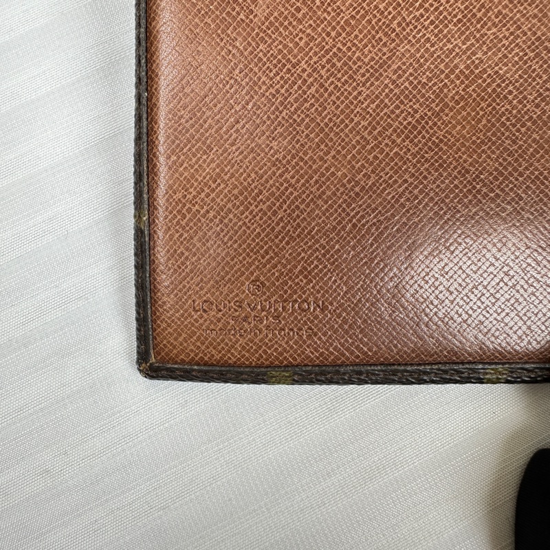 路易威登/Louis Vuitton Vintage棕色涂层帆布老花錢包 中古雙折短夾12x1x10cm-4