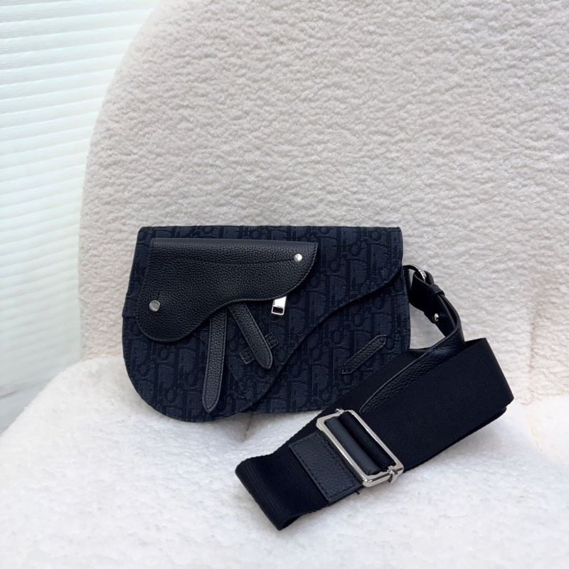 極新迪奧馬鞍包DIOR SADDLE 黑色 Oblique 緹花腰包1ADPO095-4