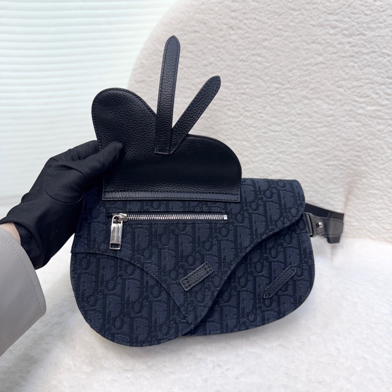 極新迪奧馬鞍包DIOR SADDLE 黑色 Oblique 緹花腰包1ADPO095-10