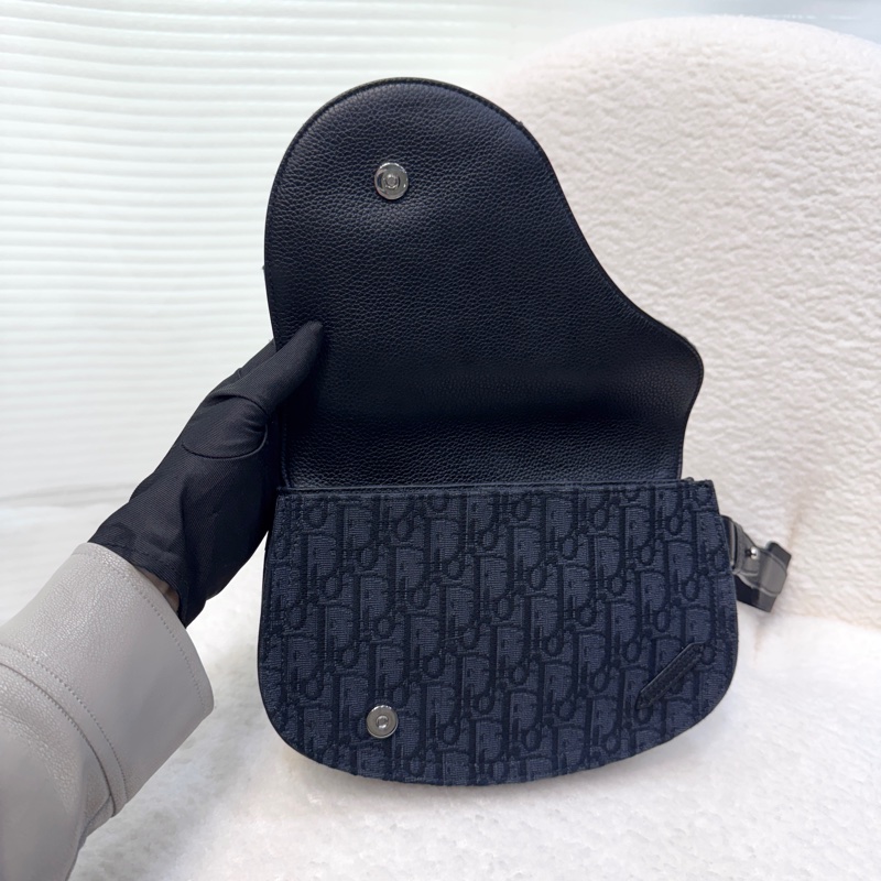 極新迪奧馬鞍包DIOR SADDLE 黑色 Oblique 緹花腰包1ADPO095-11