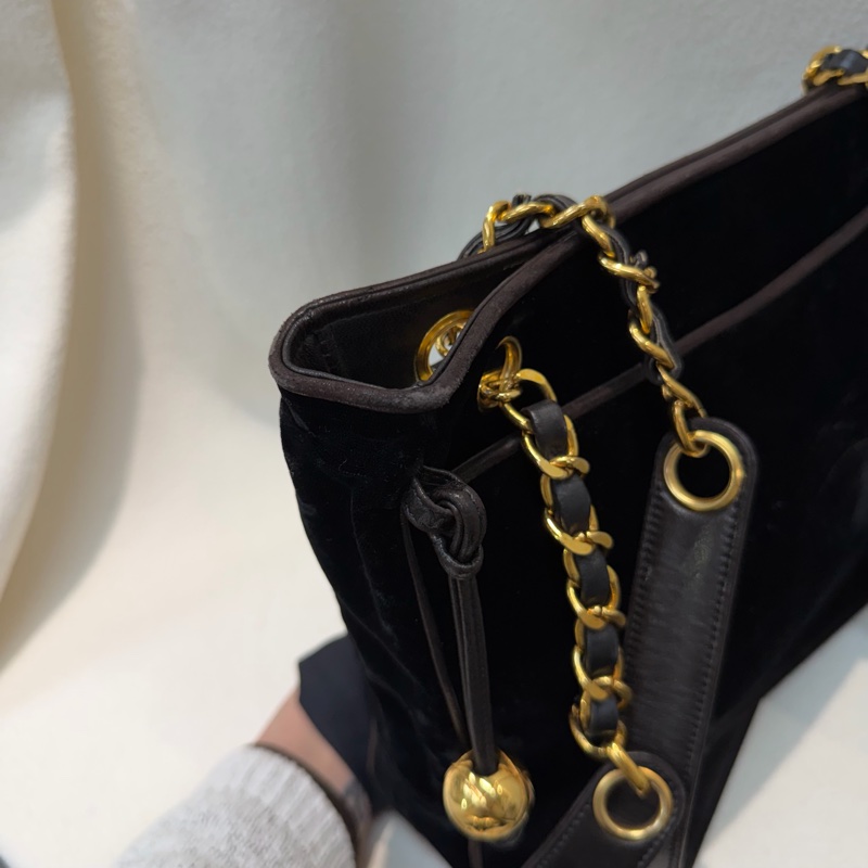 CHANEL 中古絲絨金球單肩包 XB574-10
