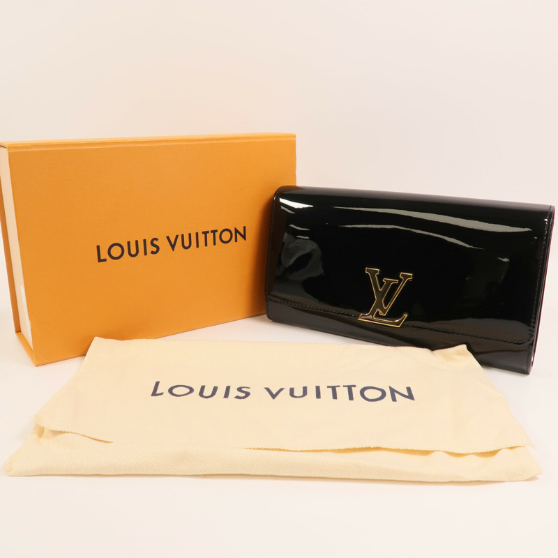 LOUIS VUITTON Monogram Vernis Louise EW金扣手拿包-7